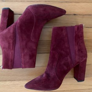 Nieman Marcus Burgandy Heeled Booties